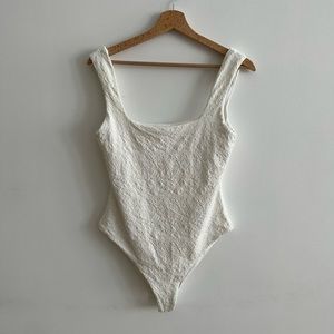Mara Hoffman White Texture Swimsuit